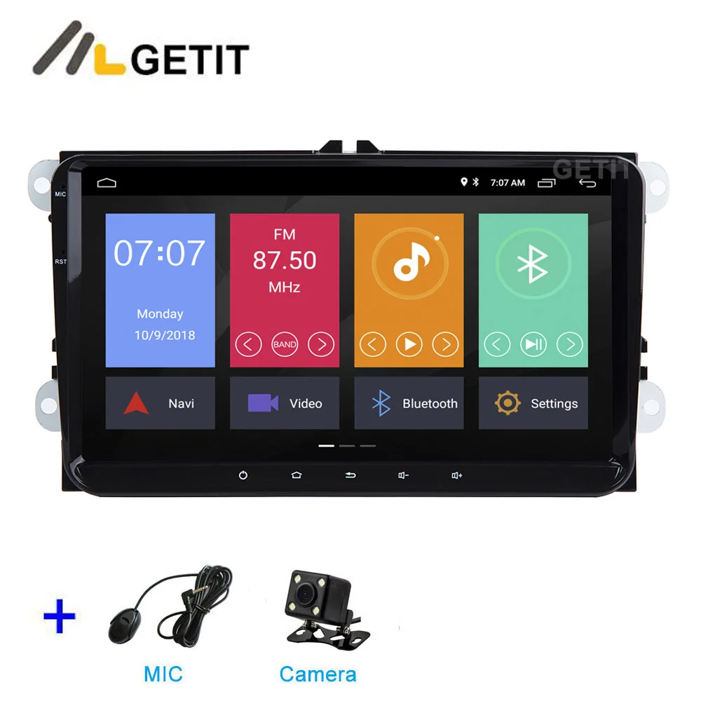 add MIC CAM 9 дюймов Android 10 стерео радио gps навигация для VW Volkswagen SKODA PASSAT CC Jetta Golf 5 6 Tiguan polo Leon Touran Caddy - Цвет: add MIC CAM