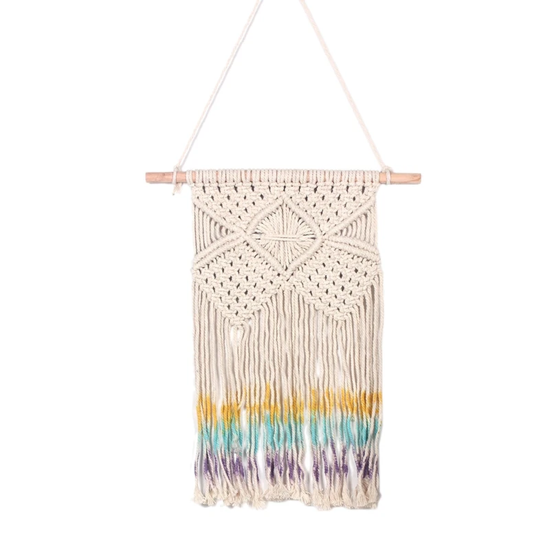 

Macrame Woven Tapestry Wall Hanging Boho Chic Bohemian Home Geometric Art Decor Beautiful Apartment Dorm Room Decoration MS7306