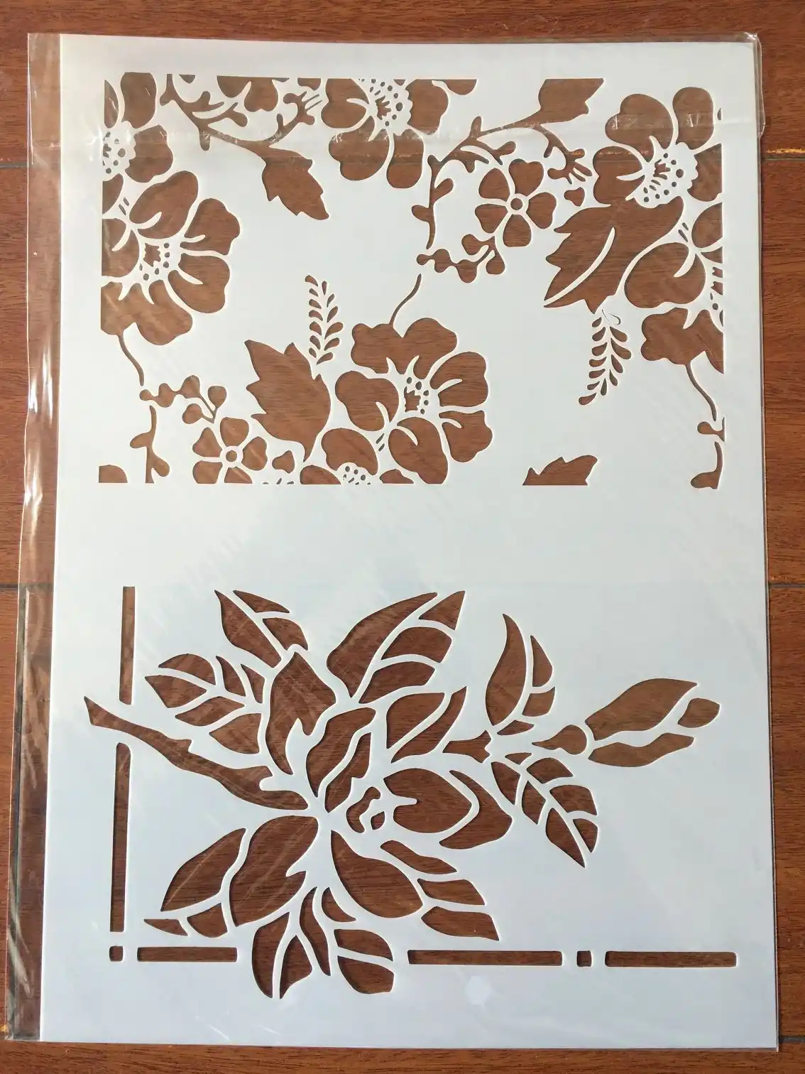 4 Buah Set A4 Bunga Daun Rumput Laut Tanaman Stensil Lukisan Mewarnai Embossing Scrapbook Album Dekoratif Template