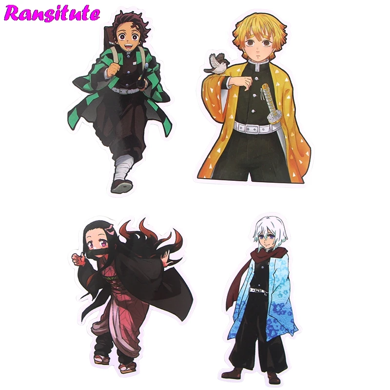 16 шт./компл. демон убийца: Kimetsu без Yaiba тапочки в виде персонажа аниме Стикеры Плакат Детская игрушка Стикеры ПВХ Водонепроницаемый весело Стикеры R719