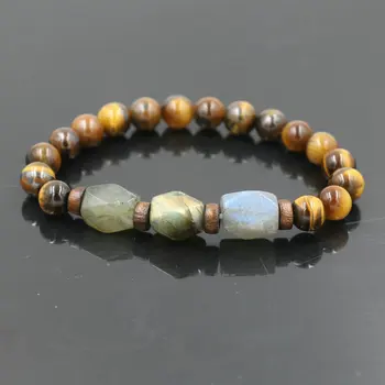 Bracelet protection oeil de tigre et pierre de lune