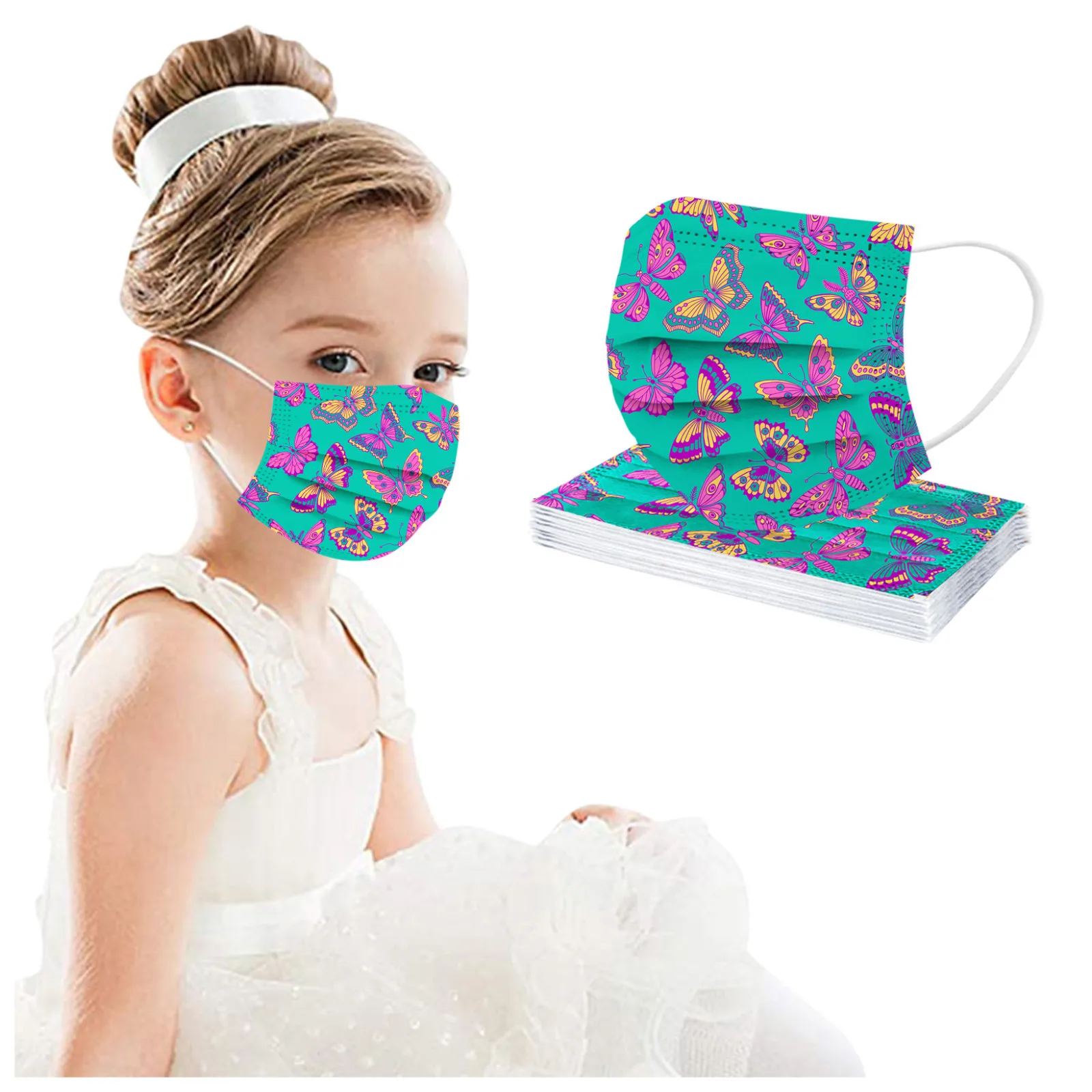 Lot of 10 Children Butterfly Disposable Breathable Face Mask Sadoun.com