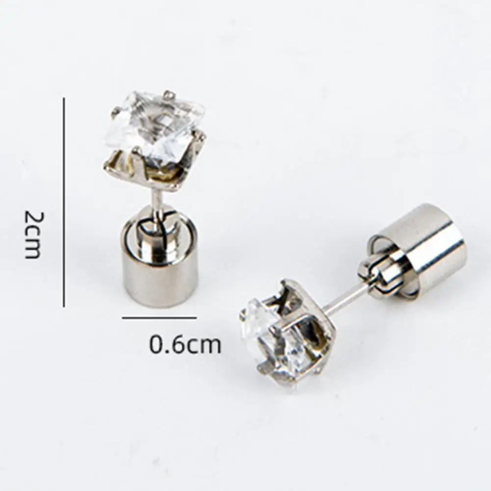 1Pc Women Stud Earrings Cubic Zirconia LED Female Square Luminous Stud Earrings for Party 5