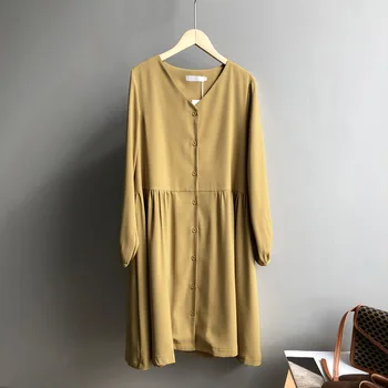 

Kalenmos Elegant Dress Women summer Harajuku Lantern Sleeve V-neck High Waist Black Casual Work Office Wear Korean Chic Vestidos