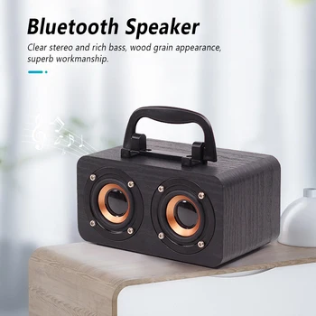 

Portable Speaker Desktop Wooden Music Party HD Sound Wireless Bluetooth Home Portable Speaker USB