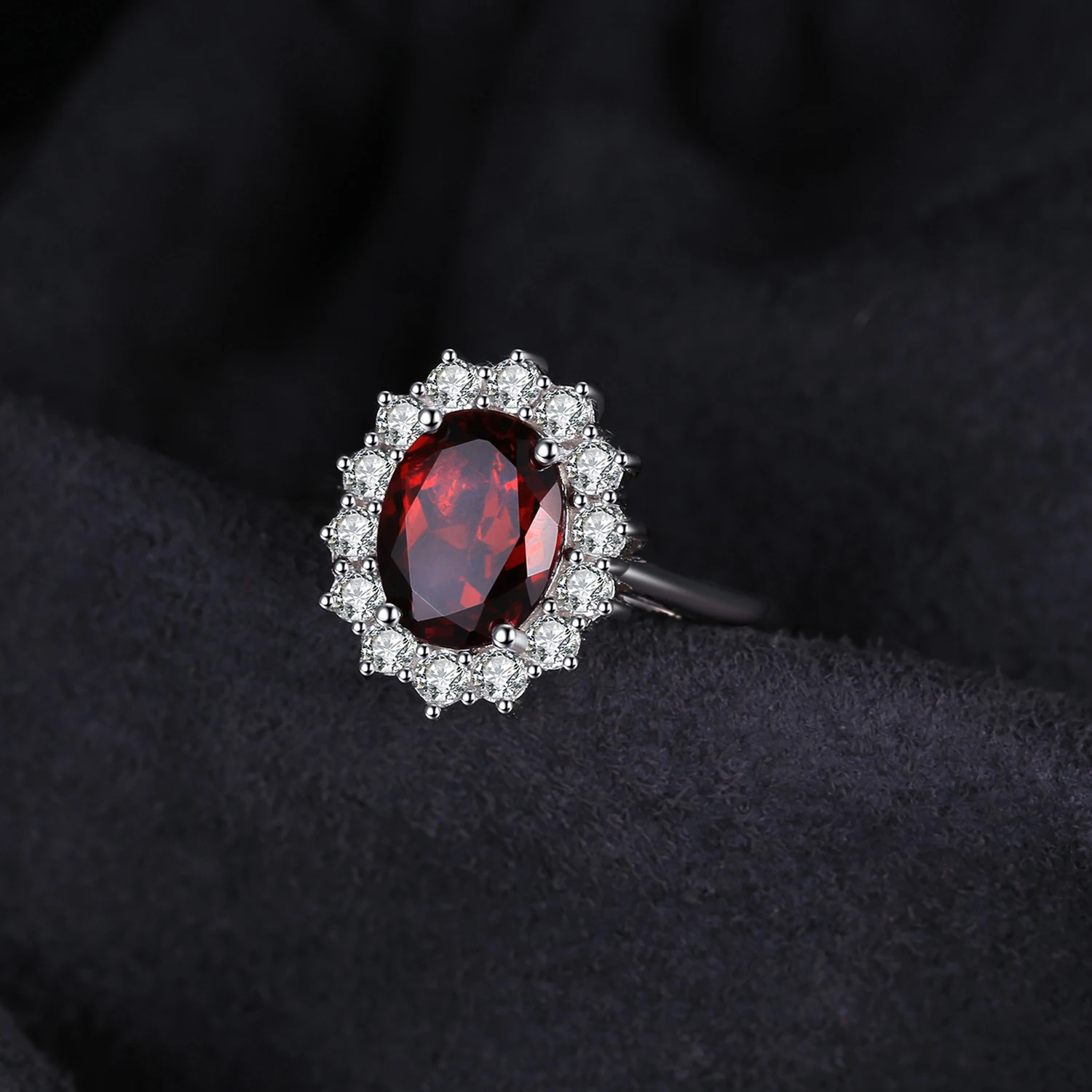 Бижутерия Принцесса Диана натуральный гранат кольцо 925 пробы серебряные кольца для женщин обручальное кольцо серебро 925 драгоценные камни ювелирные изделия