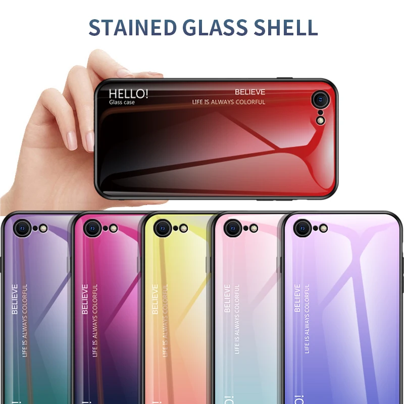 Чехол для iPhone SE 2020 11 Pro Max XS XR X 8 7 6S 6 5 5S из закаленного стекла | Мобильные телефоны и