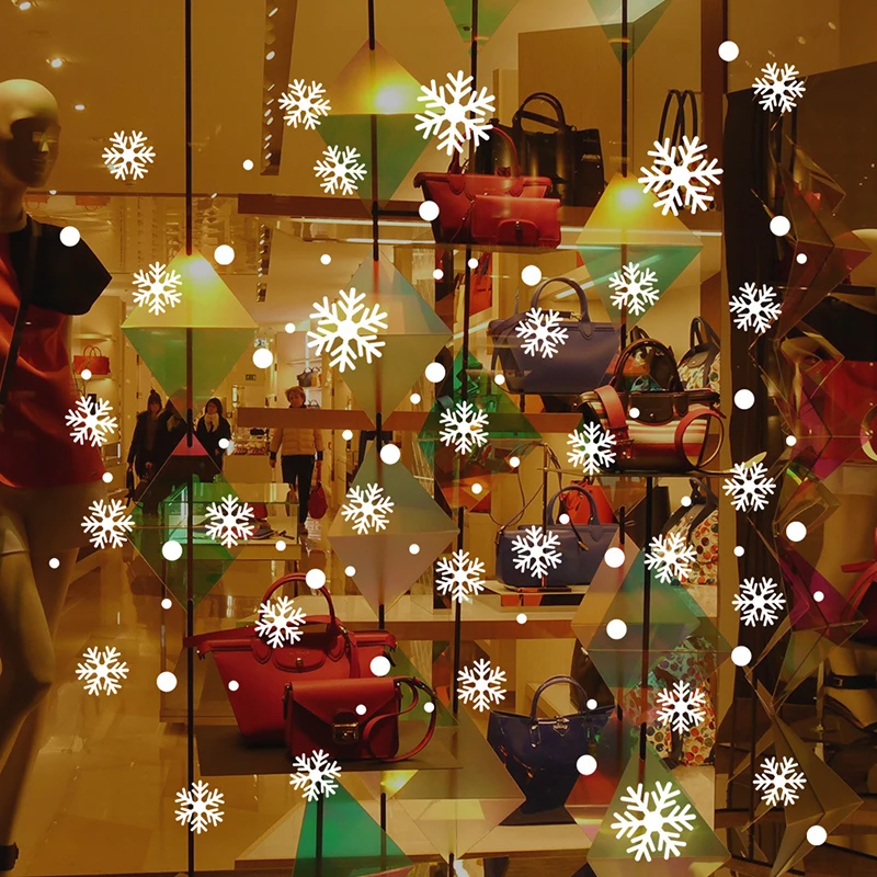 2 шт Рождественская Снежинка, наклейка на окна, зимняя стеклянная Наклейка на стену, Рождественское украшение для дома, новогодняя наклейка, вечерние, Декор