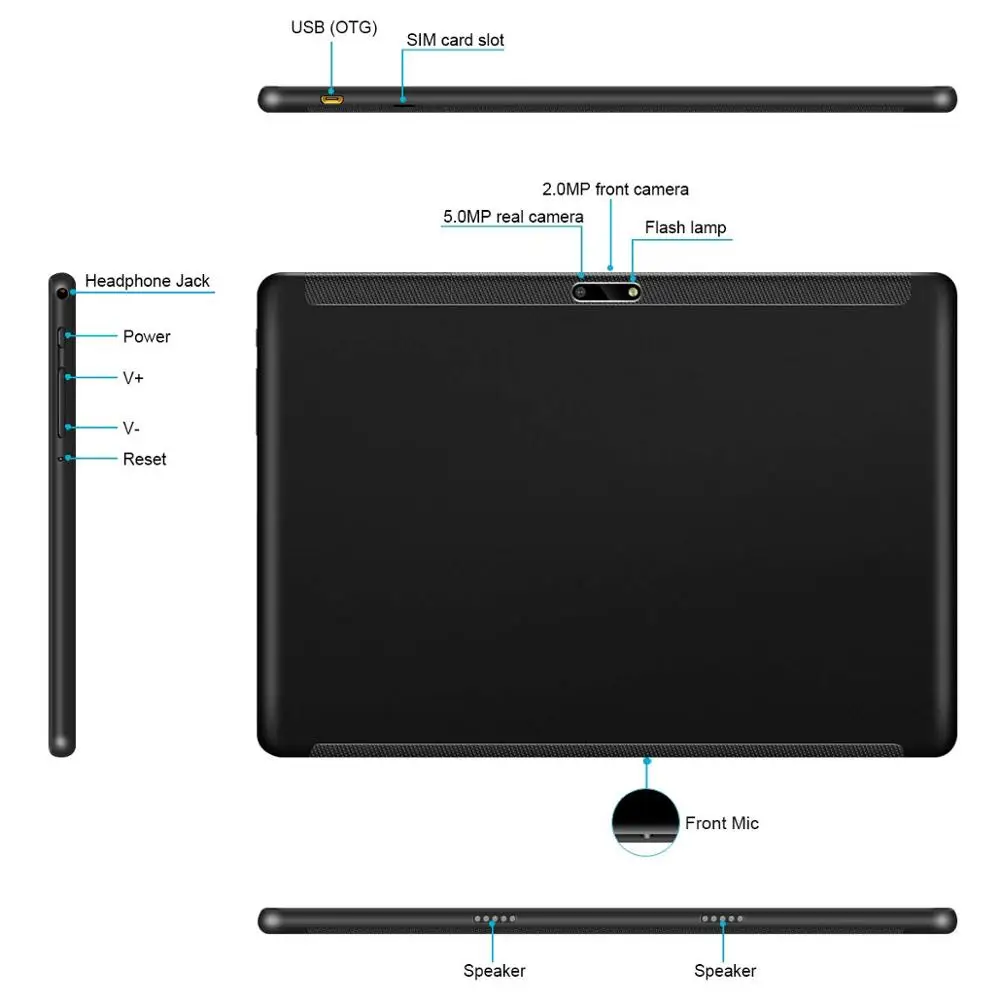  Free Shipping Tablet 6G RAM 128G ROM 4G Phone Call Dual SIM Cards 10 inch 2.5D Glass Android 9.0 OS