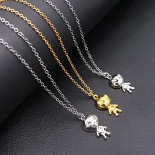

1pcs Hip-hop Style Alien Couple Alloy Necklace DIY Jewelry Charm Findings A2211