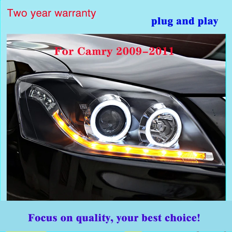 Автомобильный Стайлинг для 2009-2011 Camry фары светодиодная фара дальнего света Camry светодиодный DRL динамический поворотник hid фары аксессуары