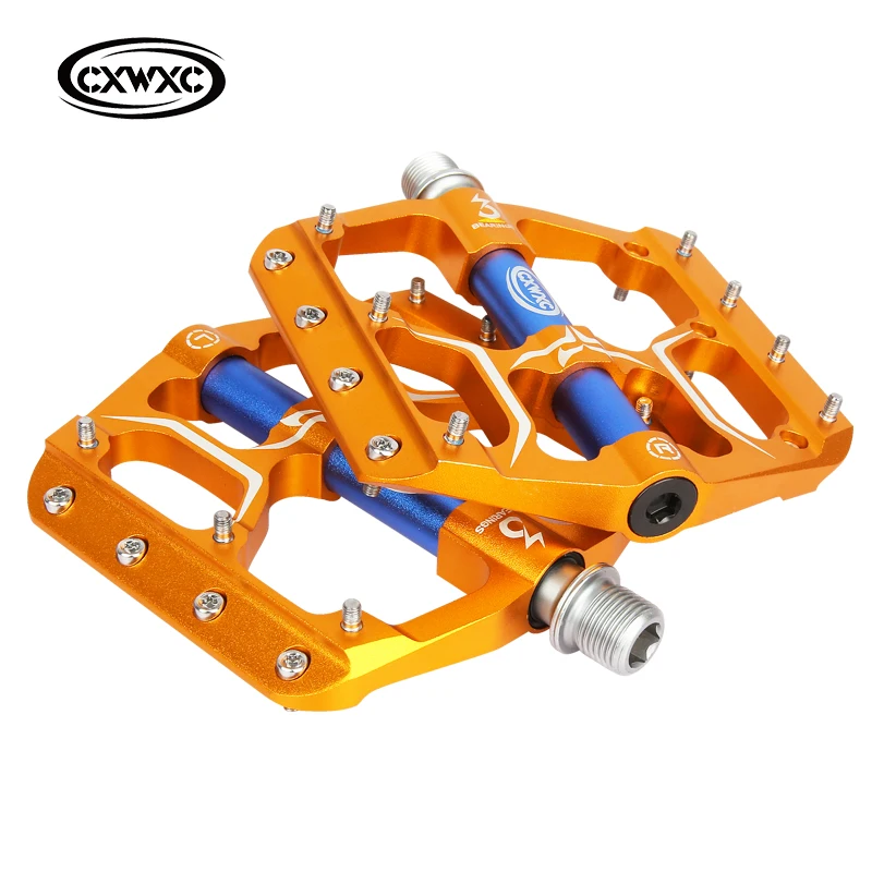 Pédales VTT Plates Pédales De VTT 9/16'' - Plateforme Antidérapante - Roulements 3 Joints - Léger Et Réflecteur Pédales VTT Aluminium Légères