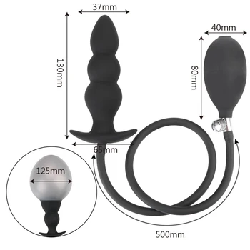 Super Large Inflatable Huge Big Anal Plug Max 12cm Dildo Pump Anal Dilator Expandable No Vibrator Butt Plug Anal Balls Sex Toys 6