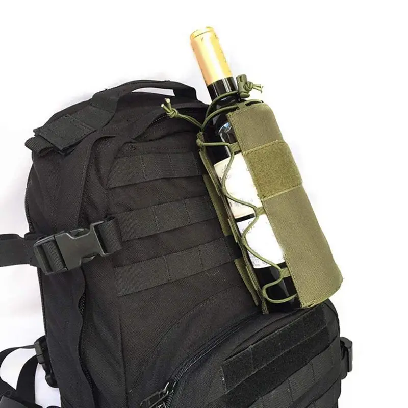 Тактика держатель бутылки питьевой бутылки мешок нейлон Molle держатель бутылки воды Прочный для езды на велосипеде Бег Спорт на открытом воздухе-зеленый