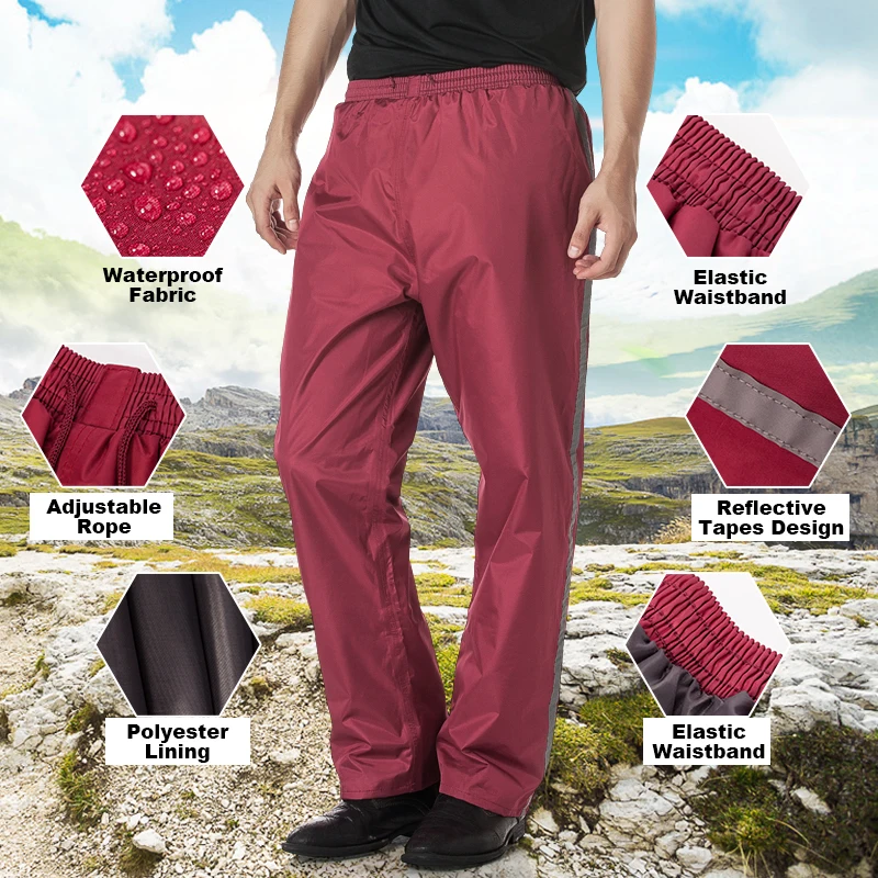 Skup QIAN nieprzemakalny płaszcz przeciwdeszczowy kobiety mężczyźni spodnie przeciwdeszczowe Outdoor grubsze wodoodporne spodnie motocyklowe wędkarstwo Camping sprzęt przeciwdeszczowy spodnie