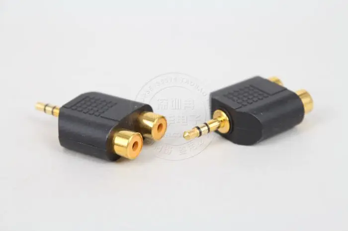 Позолоченный 3,5 революционный Двойной rca usb один разделен на два 3. 5 мм об/мин двойной RCA головкой 2RCA мама аудио адаптер