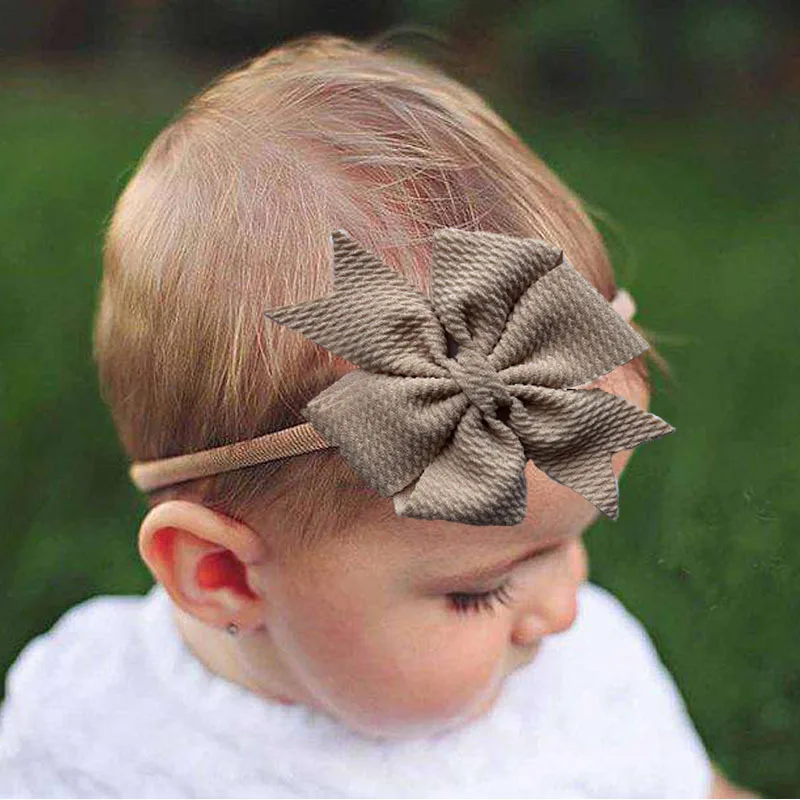 20 Pcs/lot Girl Hair Bow Headband Elastic Hair Bands Newborn Infant Toddler ZO