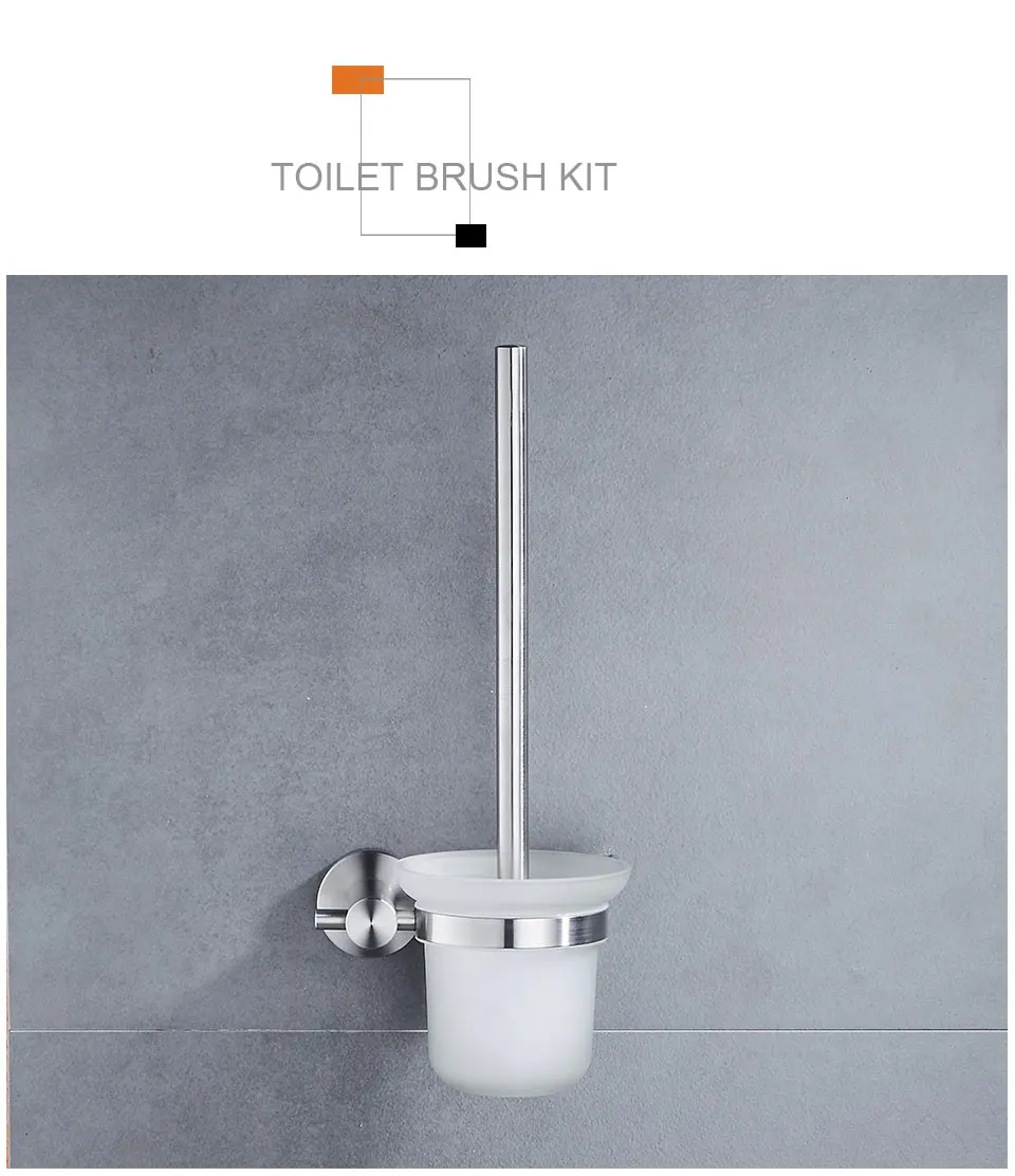 Description Picture 2 of itemToilet Brush Kit Wall Mounted, 304 Stainless Steel Toilet Bowl Brush for Bathroom Toilet Rust Resistance Cleaning Tools