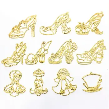 

10Pcs Princess High Heels Frame Pendant Open Bezel Setting UV Resin Jewelry