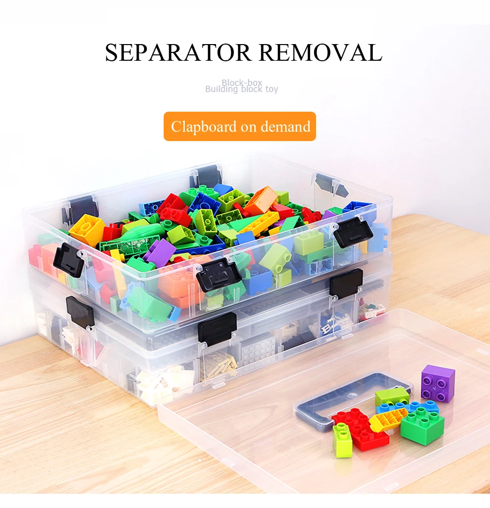 Прозрачный пластиковый ящик для хранения строительных блоков Lego ...