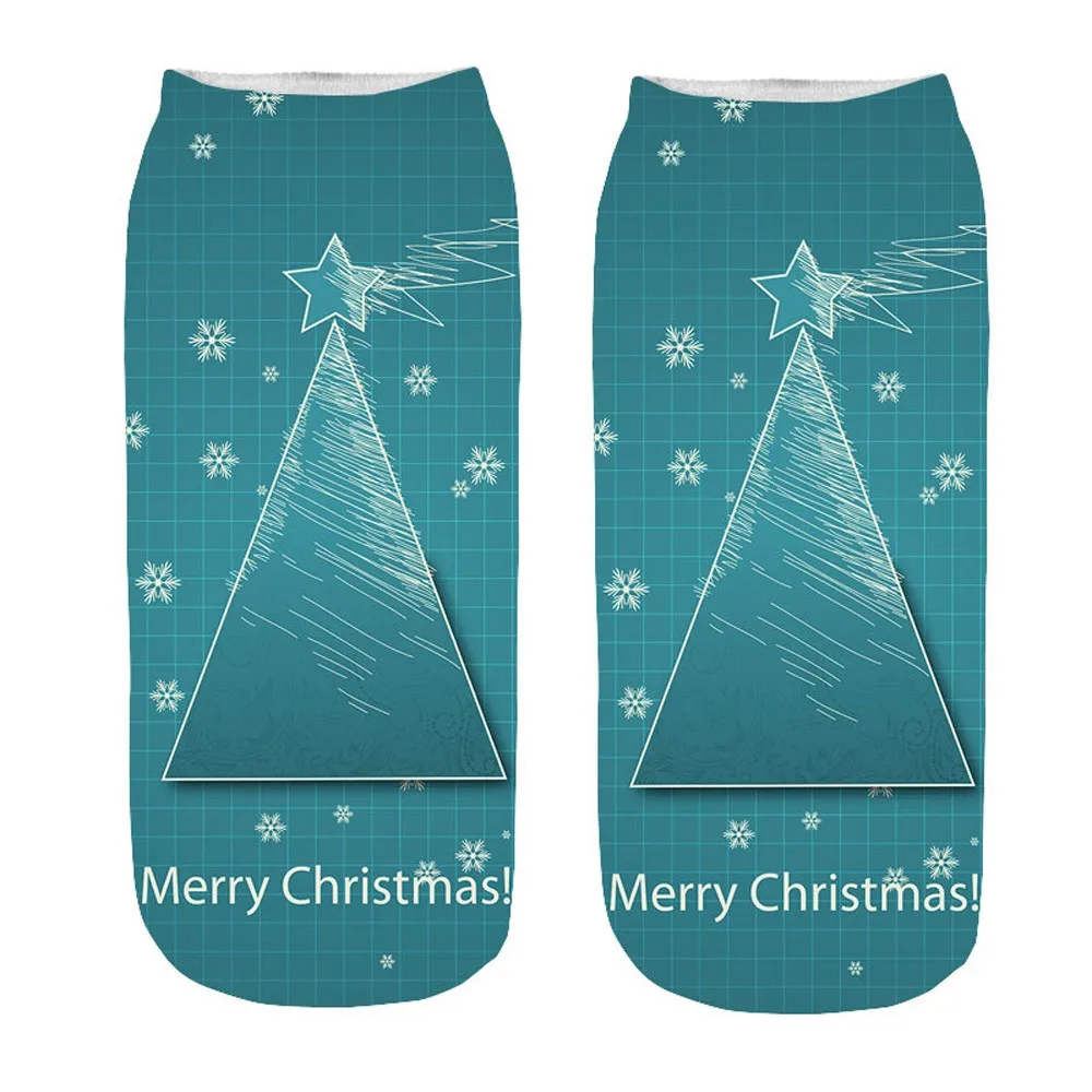 

Christmas Print 3D Socks Quality Comfortable Breathable Invisible Socks Classic Fashion Casual Autumn Winter Women
