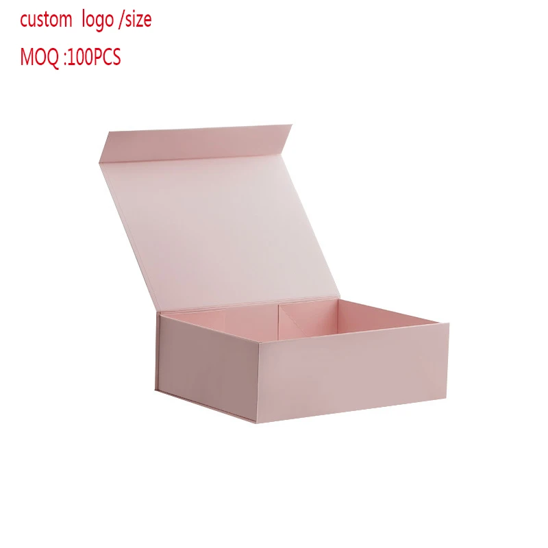 Paperboard Folding paper box 10Pcs/Lot box pink color Magnetic available packaging hair wigs cosmetic gift