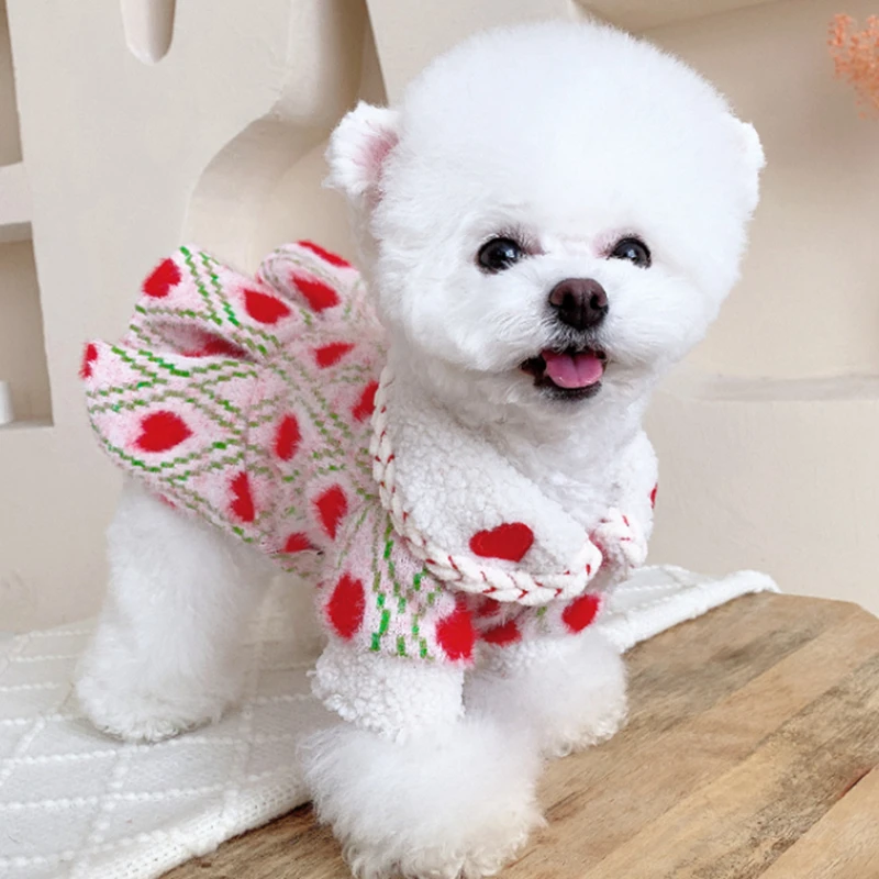 Vestido de invierno para perros pequeños, ropa para cachorros, gatos y mascotas, abrigo cálido para perros, falda para disfraz de Yorkshire Pomeranian Poodle|Vestidos para - AliExpress
