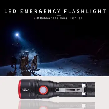

T6 LED Zoom USB Rechargeable Flashlights Excellent Durable Aluminium Alloy Process 3 Modes Aluminum Alloy Flashlight