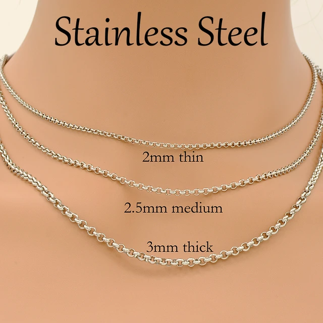 Stainless Steel Curb Chain Necklace  Necklace Chains Tarnish - 10 Stainless  Steel - Aliexpress