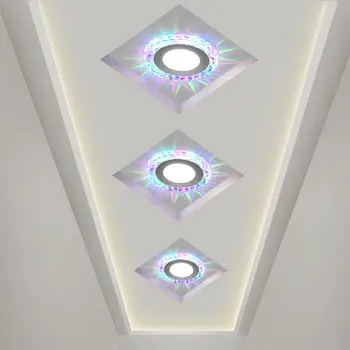 

LED Ceiling Light Crystal Recessed Circular Mini Down Lamp 5W 85-220V Luminarias 3 Modes Light For Aisle Corridor Kitchen