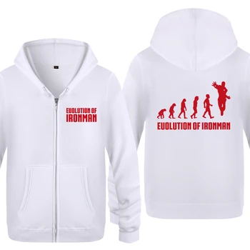

Evolution of Ironman Novelty Hoodies Men 2018 Men's Fleece Zipper Cardigans Hooded Sweatshirts