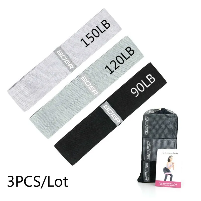 

3PCS Women Men Fabric Resistance Bands Set Elastic Sport Yoga Fitness Resistance Band Home Gym Equipment Exercise Rubber Band