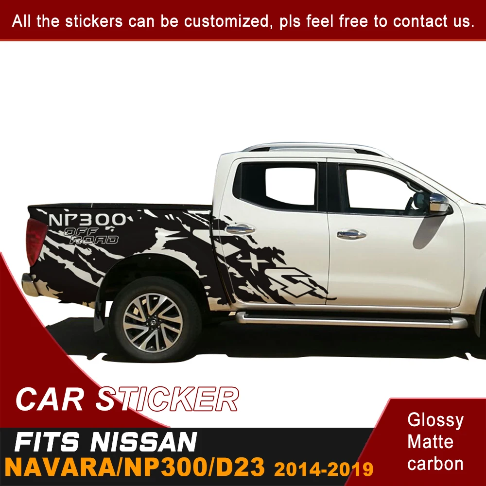 

Подходит для NAVARA NP300 2014-2019 автомобильные наклейки Боковая дверь задний багажник грязь 4X4 внедорожник графические виниловые автомобильные аксессуары наклейки на заказ
