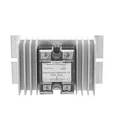 

Solid State Relay Voltage Resistance Regulator SSR 25Amp 25-380V AC w Heat Sink