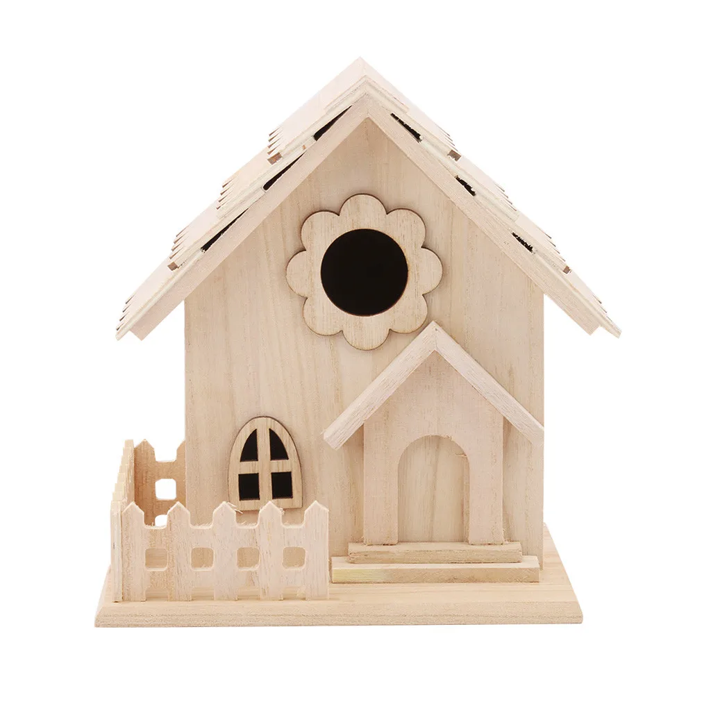 Птичье гнездо дом деревянный ящик настенный открытый скворечник птичий отдых кровать клетка домашний сад двор Декор разведение гнездо контейнер WYY - Цвет: C
