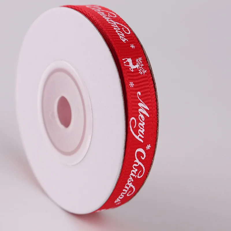 1 см* 10 ярдов Рождественская лента Подарочная упаковка DIY шитье счастливого рождественского оленя вечерние украшения упаковочные материалы