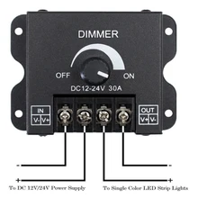 LED Dimmer Switch Brightness Adjust Controller for 3528 5050 5730 5630 Single Color Strip Light DC 12V 24V 8A 30A Black/White