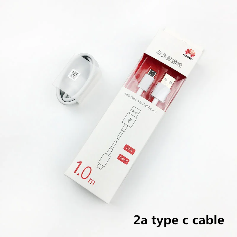 type c with box Кабель huawei 2a Быстрая зарядка usb micro/type c кабель для huawei p9 p10 p20 lite mate10 20 lite honor 9 play p smart - Цвет: type c with box