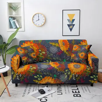 

Fashion Bohemia Mandala Sunflower Stretch Slipcover Sectional Sofa Cover for Living Room Sectional Couch Cover 1/2/3/4 Seater