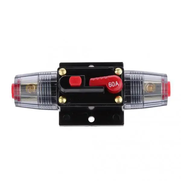 2pcs 12V-24V Inline Auto Circuit Breaker 60A Manual Reset Switch Audio Fuse