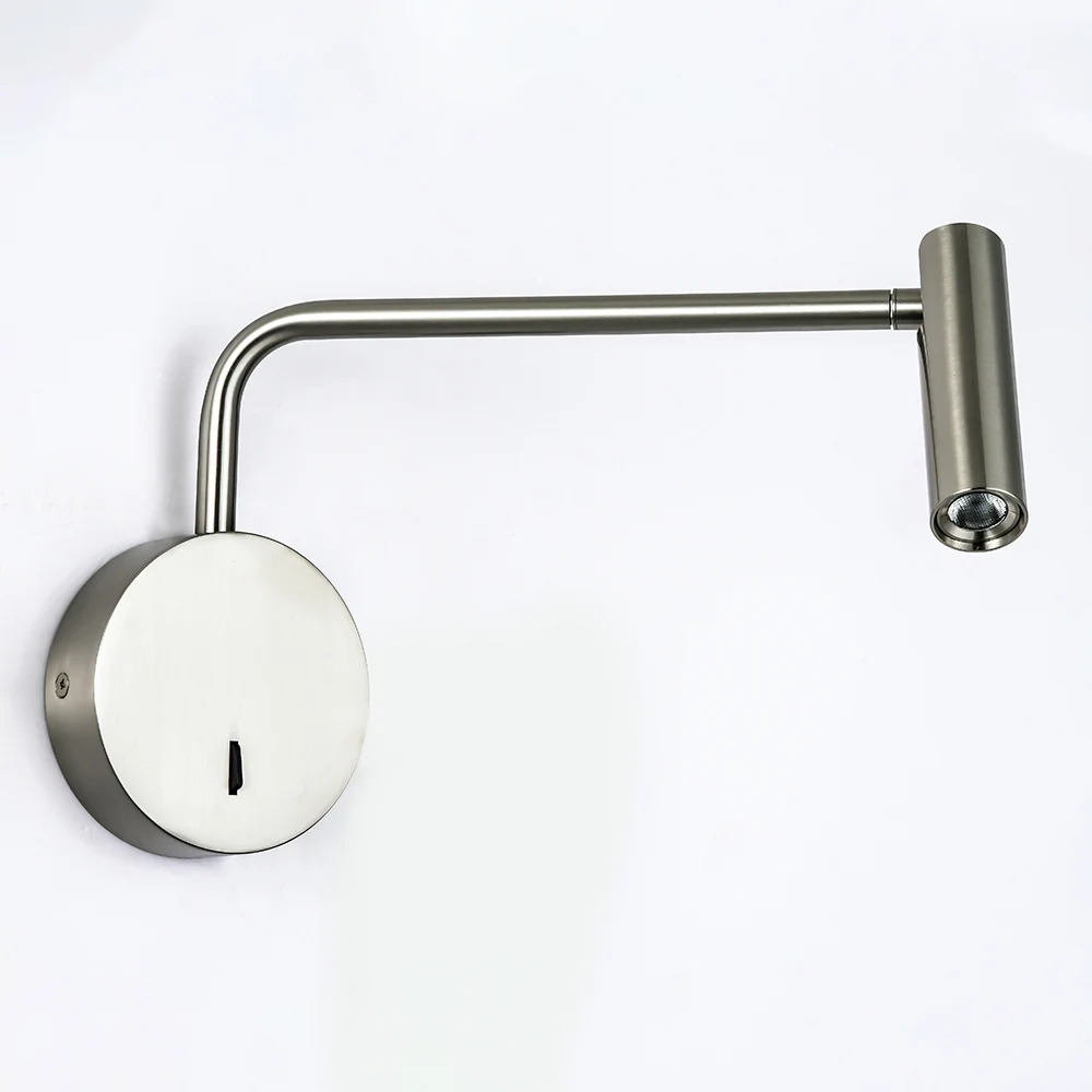 Modern Decor Bedroom Wall Lamp Arm Swivel With Switch LED 3W Reading Light Night For Bedside Indoor Home Interior Lighting | Освещение