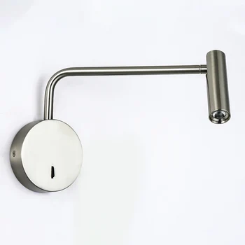 

Modern Decor Bedroom Wall Lamp Arm Swivel With Switch LED 3W Reading Light Night For Bedside Indoor Home Interior Lighting