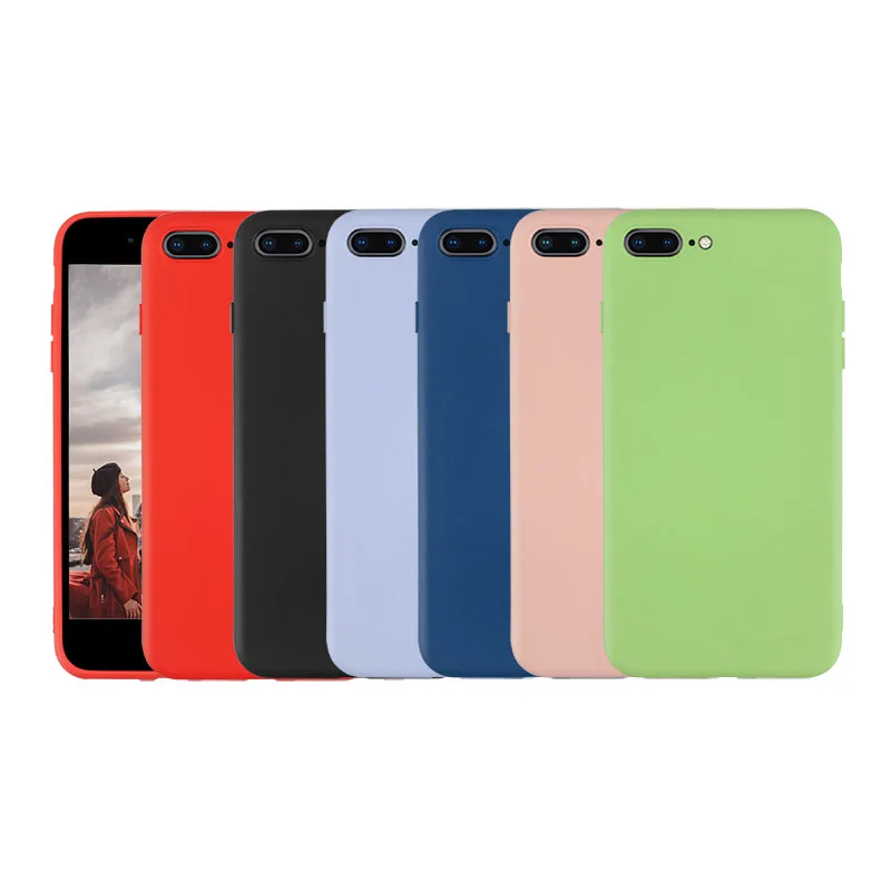 Thin Soft Case For iPhone 7 8 6 6s Plus Original Liquid Silicone Cover Candy Color Coque Capa X Xs 11 Pro Max XR |