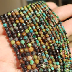Faceted Blue Natural Sandstone Beads for Jewelry Making - Handmade Waist Beads, Women's Stone Beads Collection (African Turquoise)