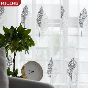 

Tree Tulle Curtains for Living Room Bedroom Voile Curtains Europe Printed Sheer Curtains for Windows Drapes Fancy Curtains
