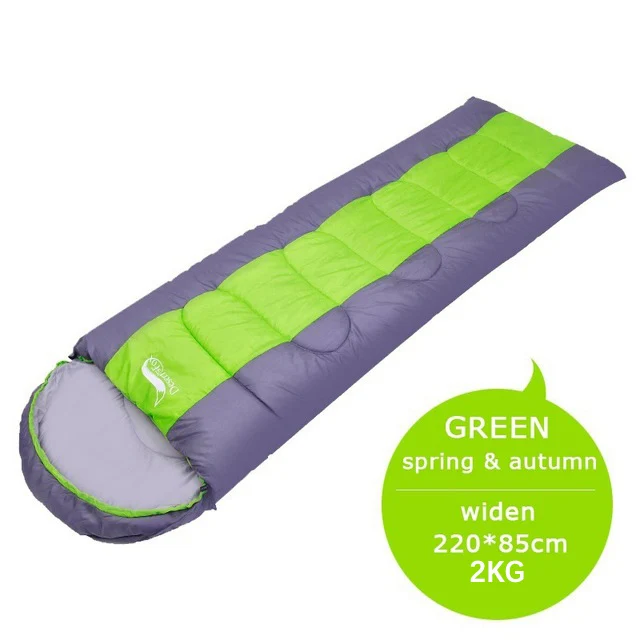 Green 2KG Кемпинг спальный мешок 1~ 2 кг легкий 4 сезона теплый и холодный конверт альпинизмом спальный мешок для путешествий на открытом воздухе Пешие прогулки - Цвет: Green 2KG