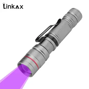 

Mini UV Flashlight Ultraviolet led flashlight Ultra Violet Invisible Ink Marker Detection Torch Light 1*AA or 1*14500 UV lamp