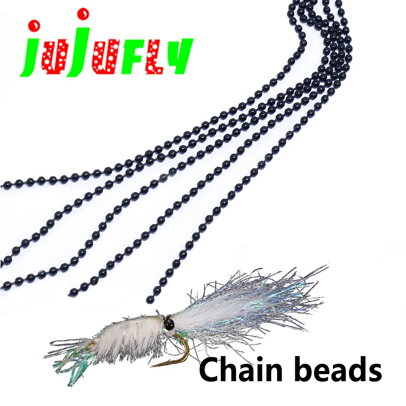 Totale 75Cm Premium Fly Tying Black Round Bead Chain Eyes Per Fly Hook Size16 #12 #8 # Nymphs & Charlie Streamer Fly Legatura Materiali