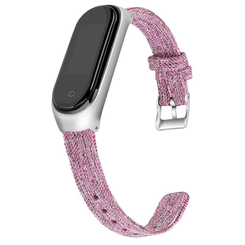 Аксессуары для mi band 4, браслет pulseira mi band 4, 3, ремешок для смарт-часов, сменный нейлоновый Браслет Для xiaomi band 4, браслет correa, ремешок - Цвет: Pink purple