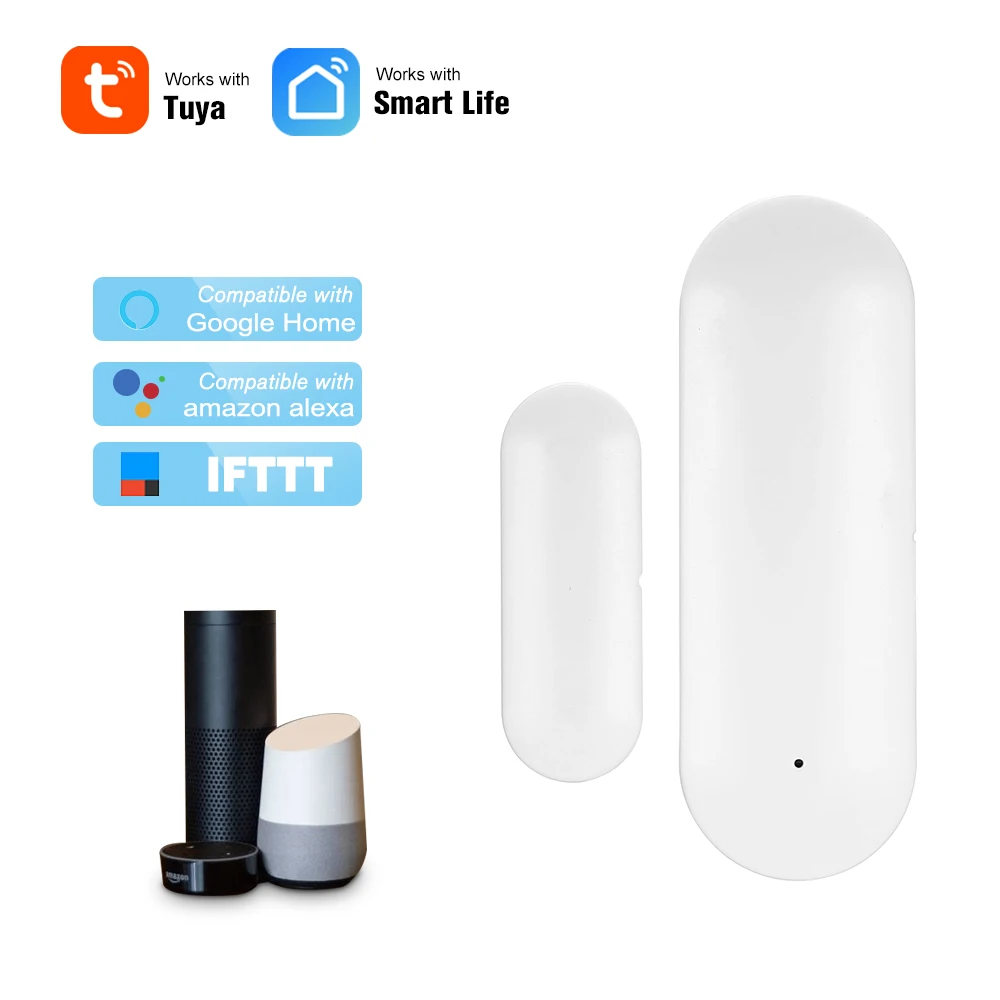 Беспроводной смарт датчик TUYA для окон и дверей Wi Fi детектор домашней